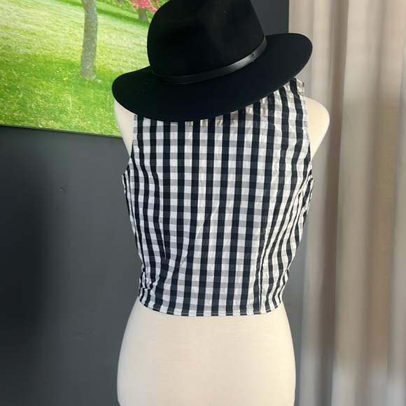 Guess Jeans checkered gingham tie front top - Picture 4 of 10